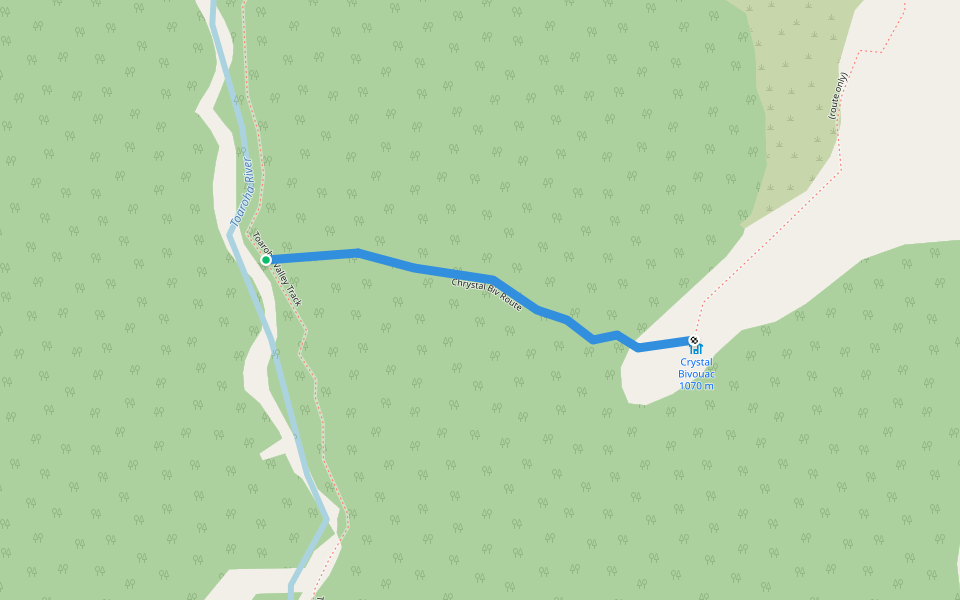 Chrystal Biv Route walking route map in Kokatahi
