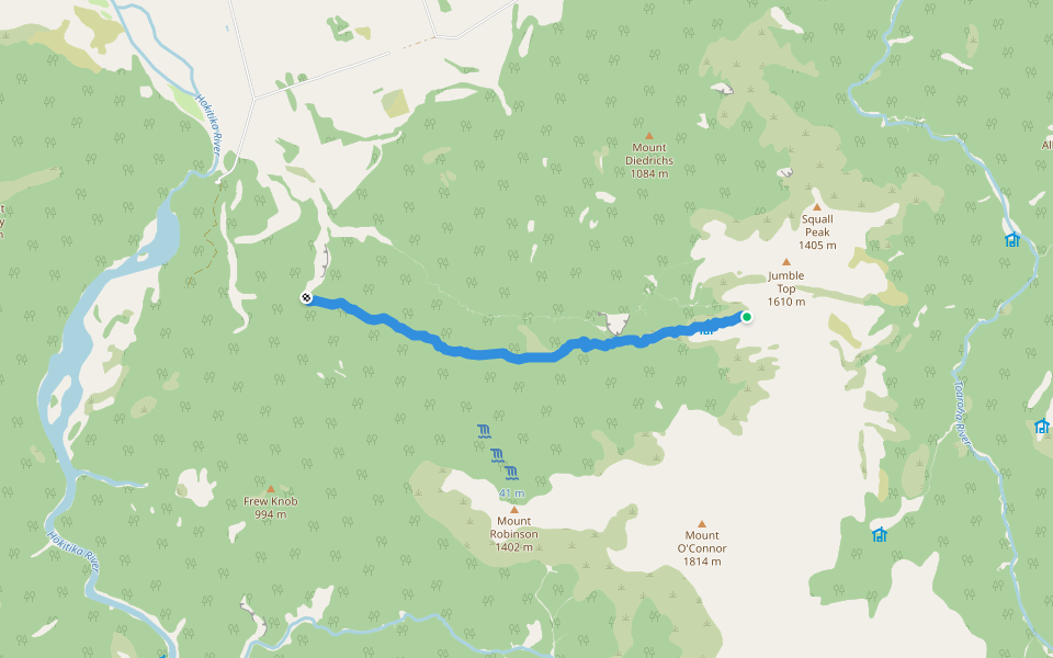 Gerhardt Spur Track walking route map in Kokatahi