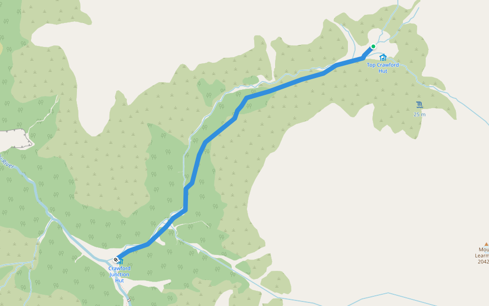 Crawford Valley Track walking route map in Kokatahi