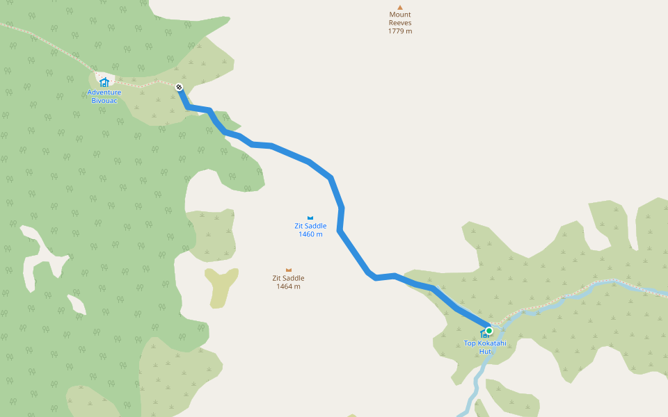 Zit Saddle Route walking route map in Kokatahi