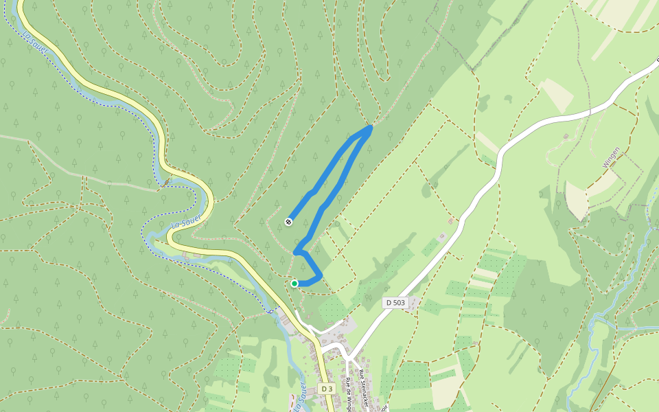Sentier Hirschinger - Silber walking route map in Lembach