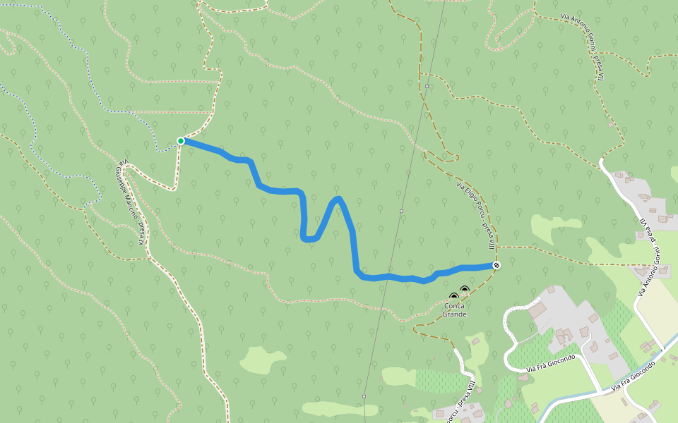 Elk line 2 walking route map in Selva di Val Gardena