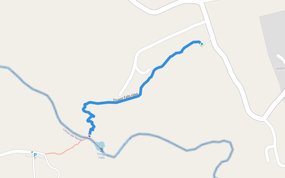 Tinago Falls Hike walking route map in Iligan City