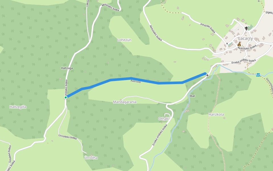 Axerixilo walking route map in Lacarry-Arhan-Charritte-de-Haut