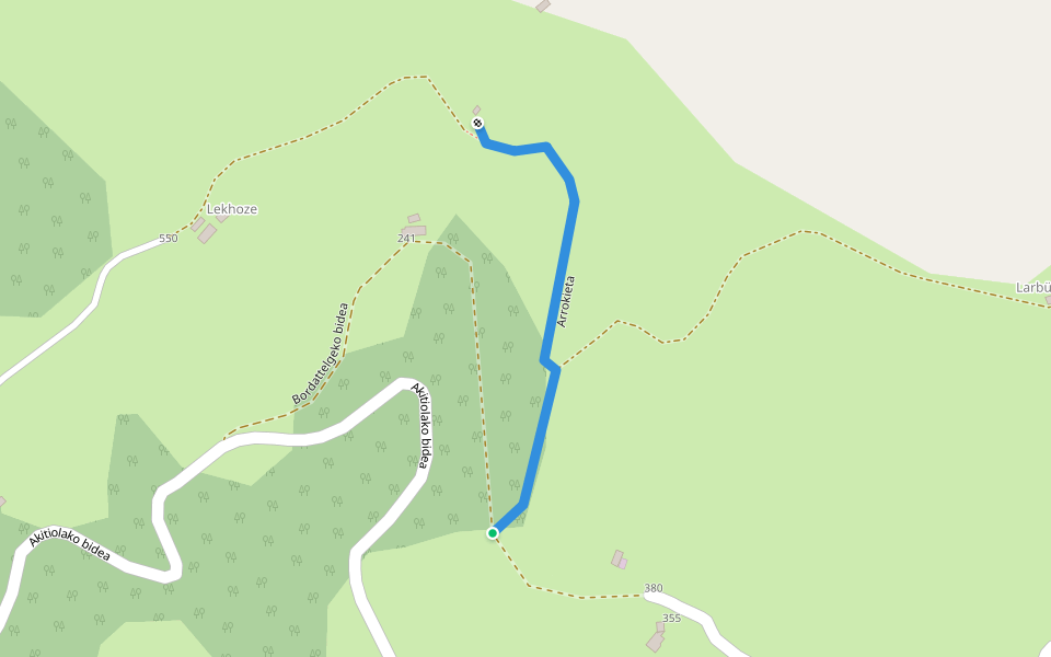 Arrokieta walking route map in Lacarry-Arhan-Charritte-de-Haut