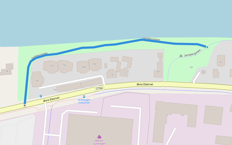 Jarlsbergstien walking route map in Drammen