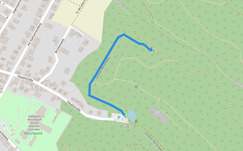 Unterer Herrenweg walking route map in Alsbach-Hähnlein