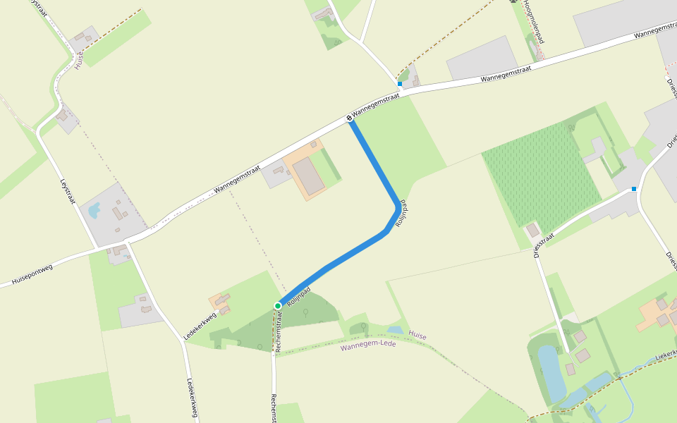 Rolijnpad walking route map in Kruisem