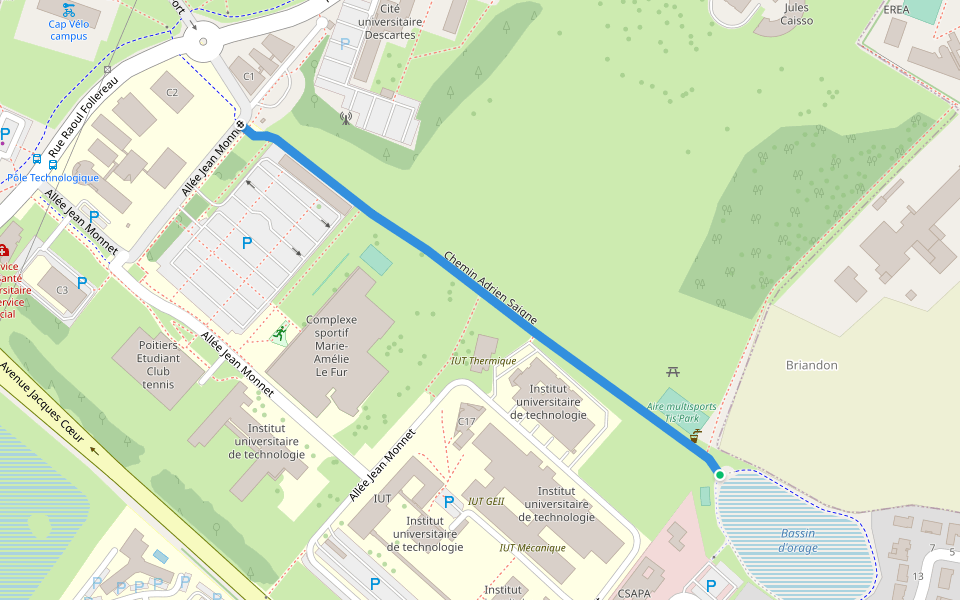 Chemin Bernard Pavis / Adrien Saigne walking route map in Poitiers