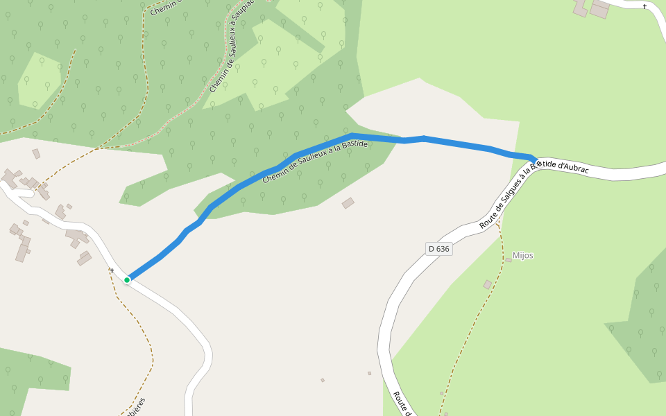 Chemin de Saulieux à la Bastide walking route map in Saint-Côme-d'Olt