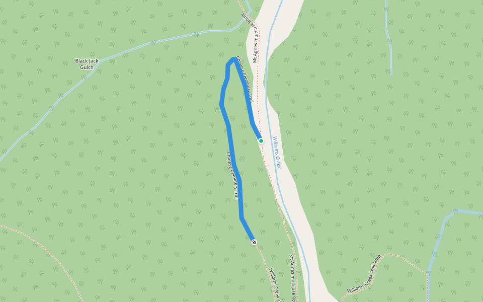 Chinese Cemetery Trail walking route map in Likely