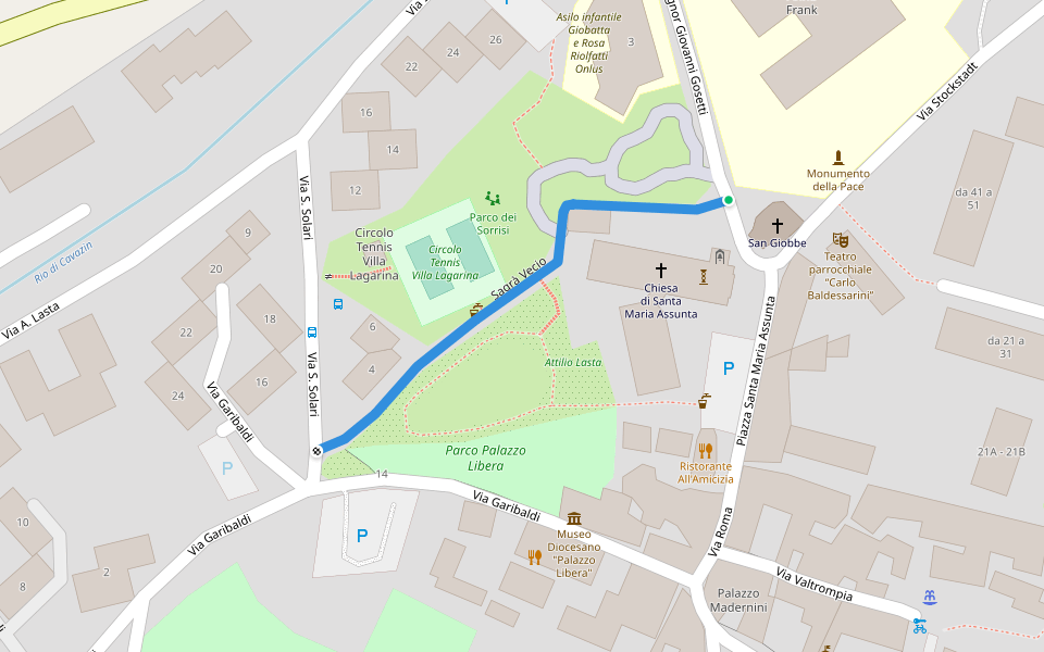 Sagrà Vecio walking route map in Villa Lagarina