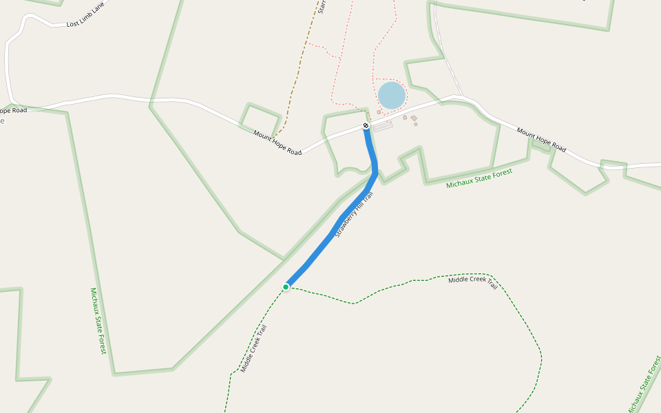 Strawberry Hill Trail walking route map in Fairfield