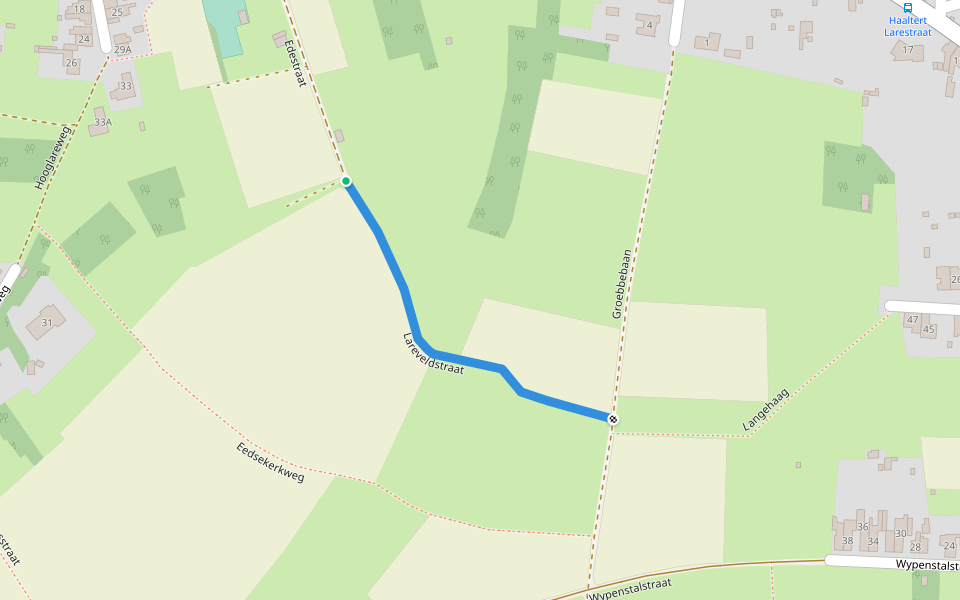 Lareveldstraat walking route map in Haaltert