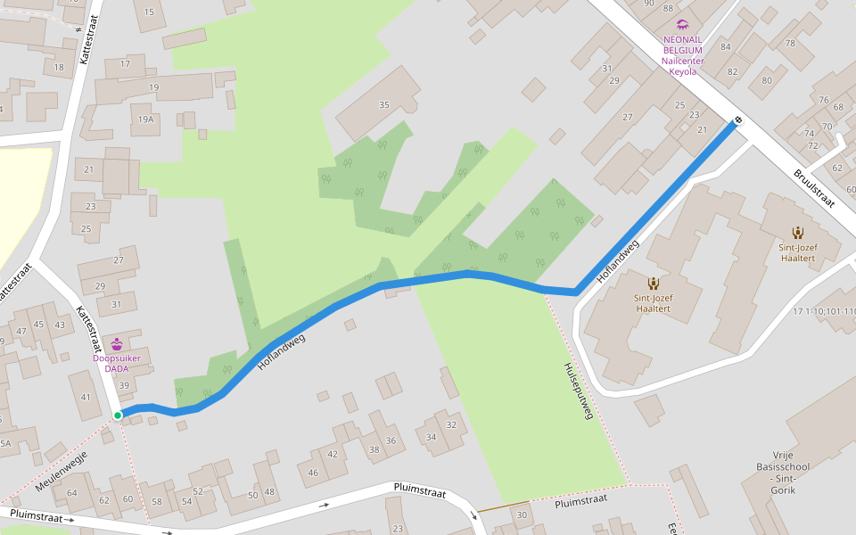 Hoflandweg walking route map in Haaltert