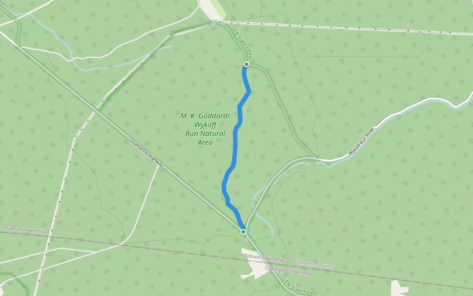 Old Hoover Trail walking route map in Driftwood