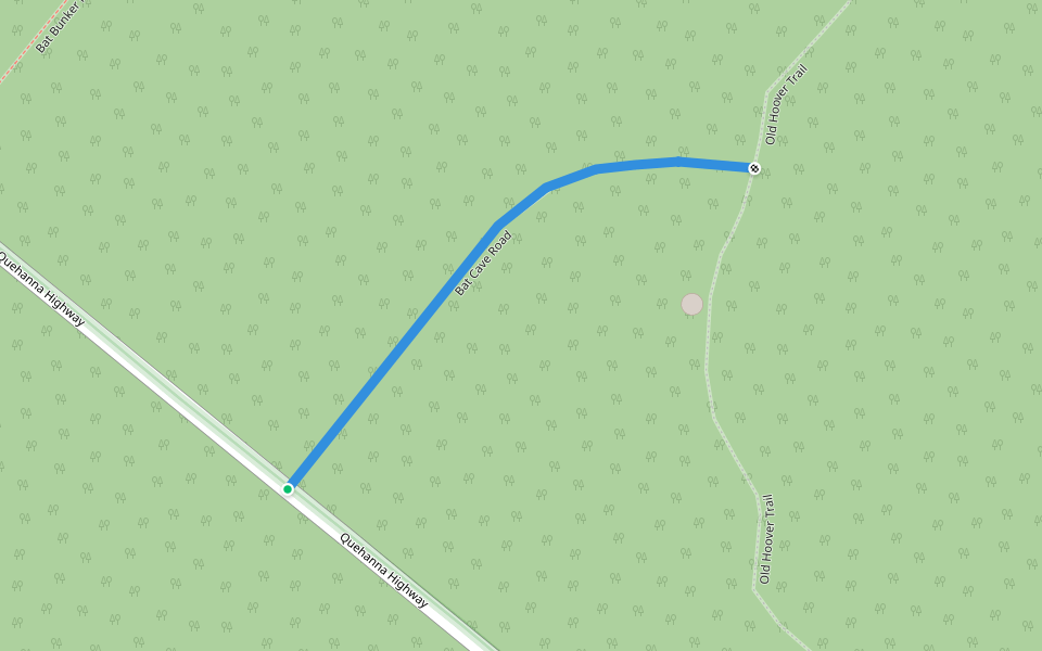 Bat Cave Road walking route map in Driftwood