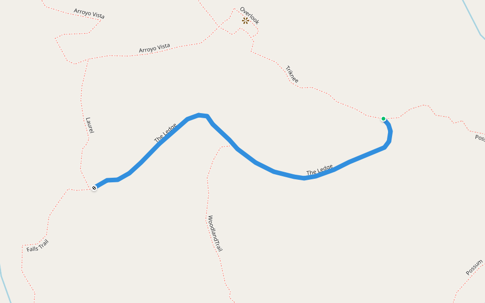 The Ledge walking route map in West Lake Hills