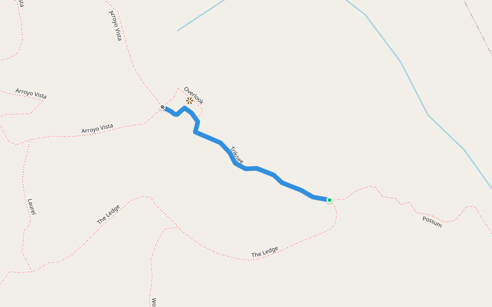 Triknee walking route map in West Lake Hills