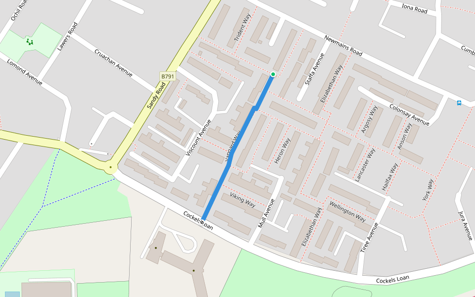Vangard Way walking route map in Renfrew