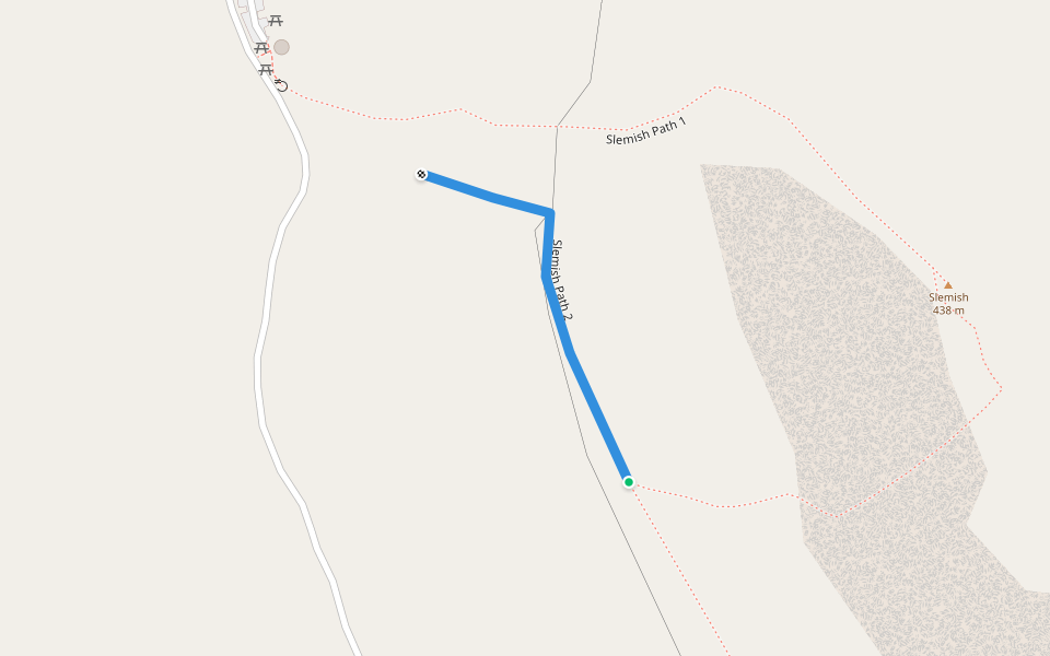 Slemish path 2 walking route map in Broughshane