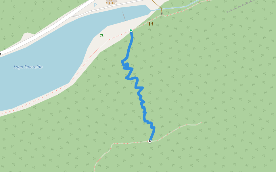 Sentiero val del Lisso walking route map in Fondo
