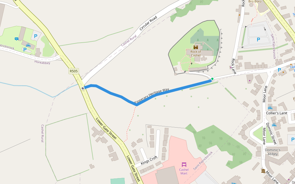 Tipperary Heritage Way walking route map in Cashel