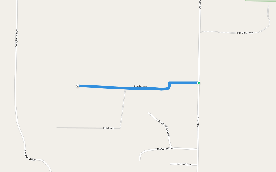 Barth Lane walking route map in Leeper