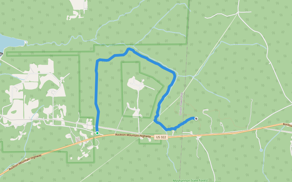 Coupler Run Loop walking route map in Rockton