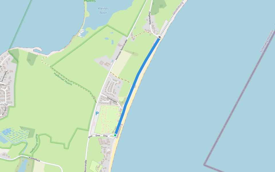 An der Promenade walking route map in Glücksburg (Ostsee)