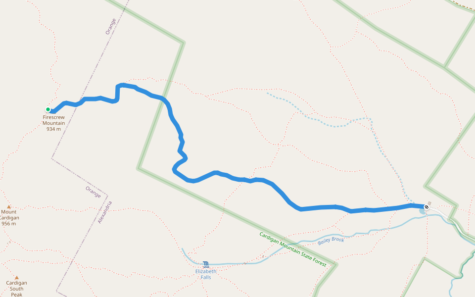 Manning Trail walking route map in Orange
