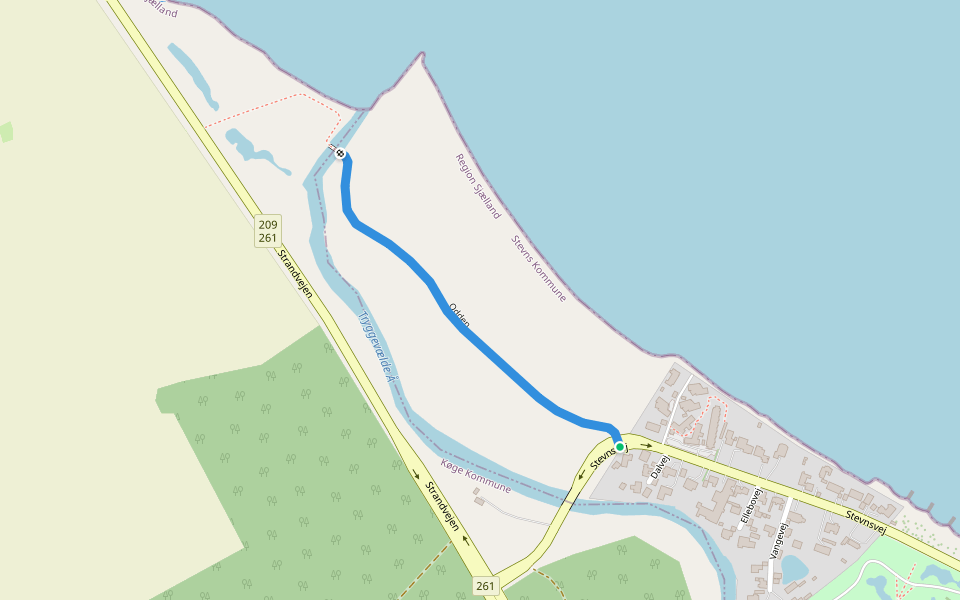 Odden walking route map in Køge