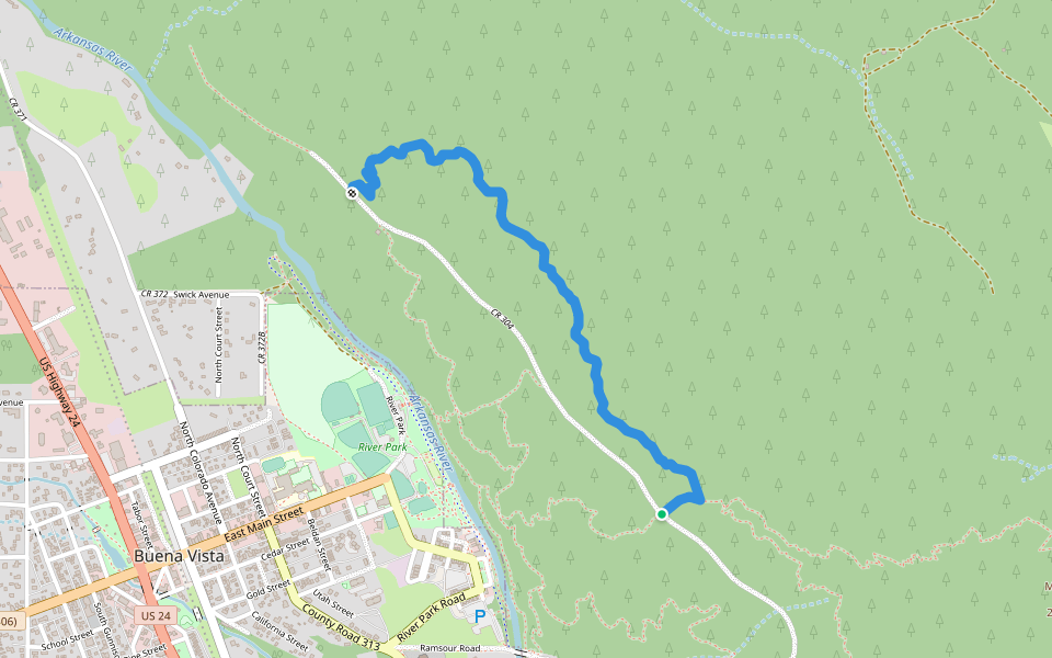 North Broken Boyfriend walking route map in Buena Vista