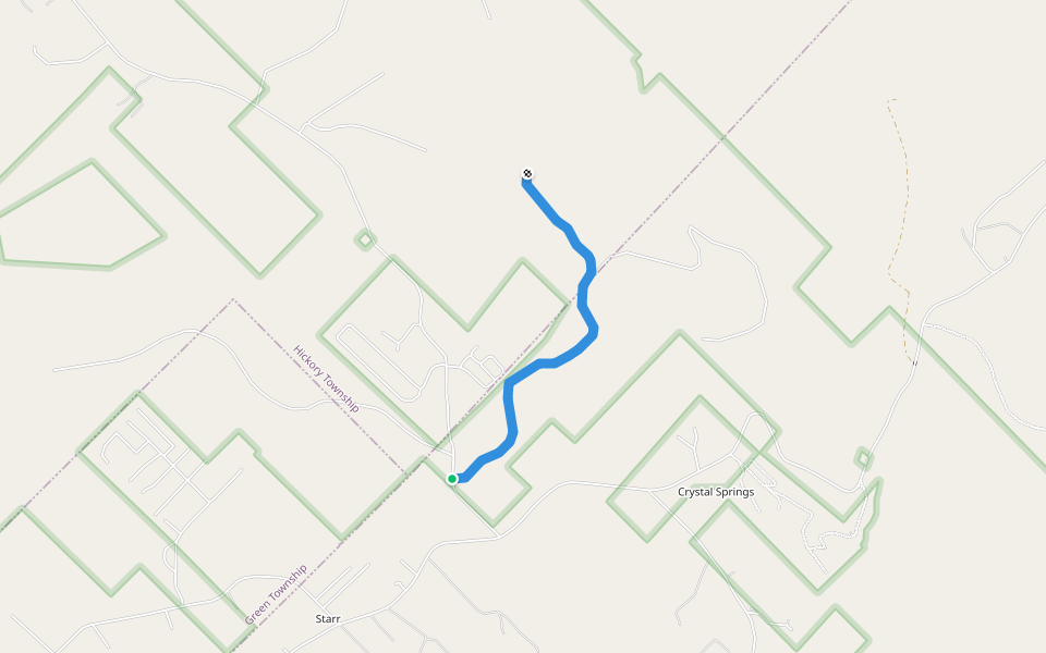 Forest Service Rd 488A walking route map in Tionesta
