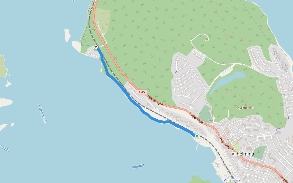 Strandleden walking route map in Vilhelmina