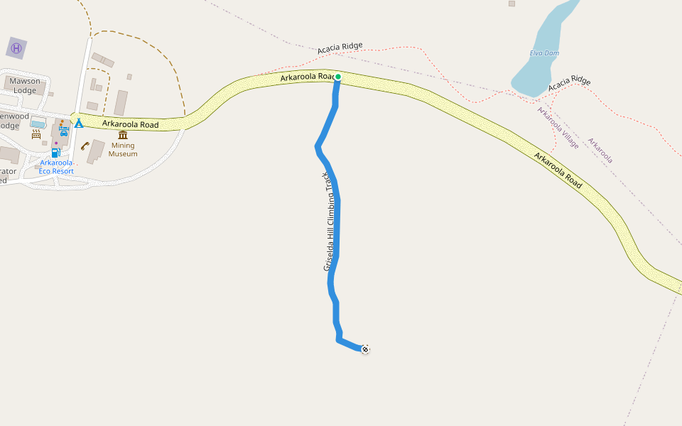 Griselda Hill Climbing Track walking route map in Arkaroola Village