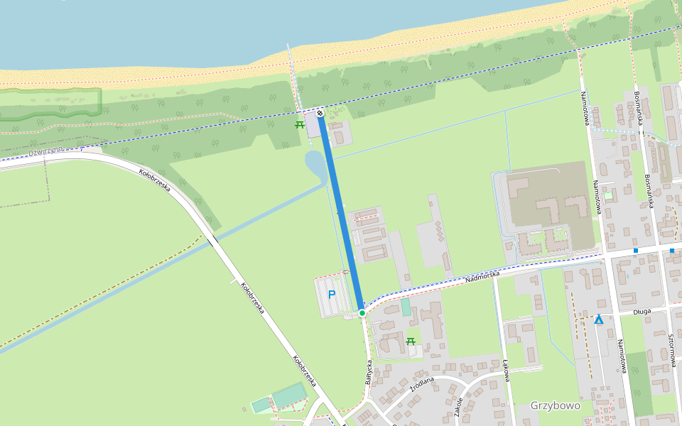 Bałtycka walking route map in Grzybowo