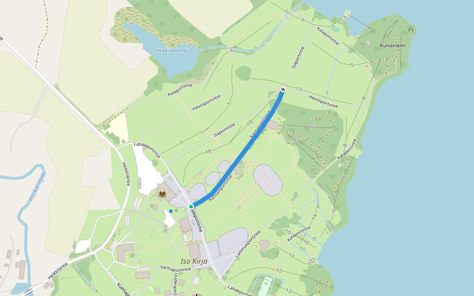 Kansanportintie walking route map in Keuruu