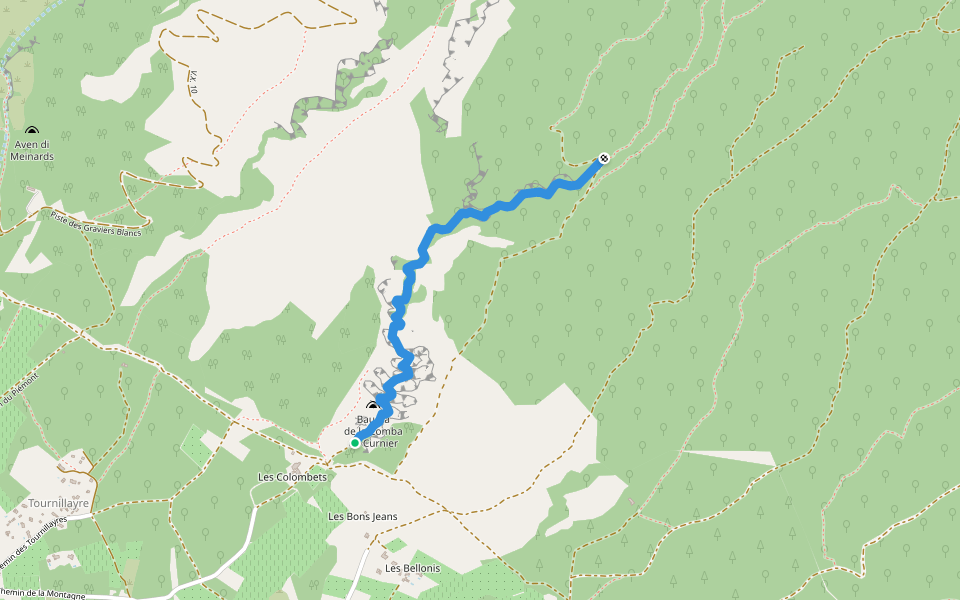 Combe de Curnier walking route map in Bédoin