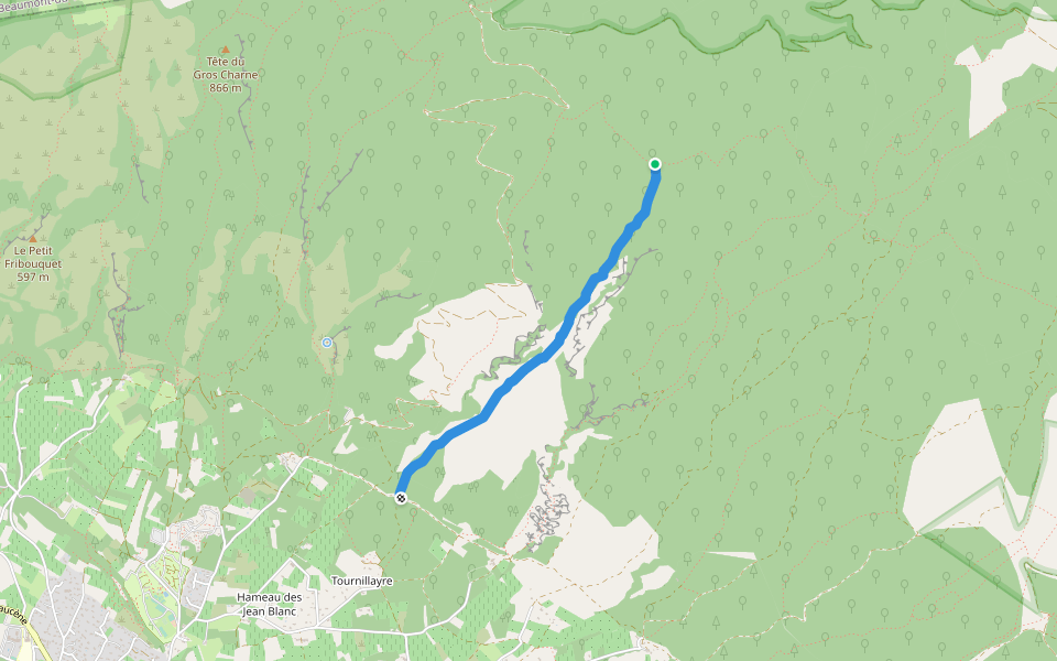 Between Bouisse and Capelan walking map