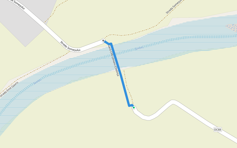 Gară CFR Ulmeni-Chelința walking route map in Ulmeni