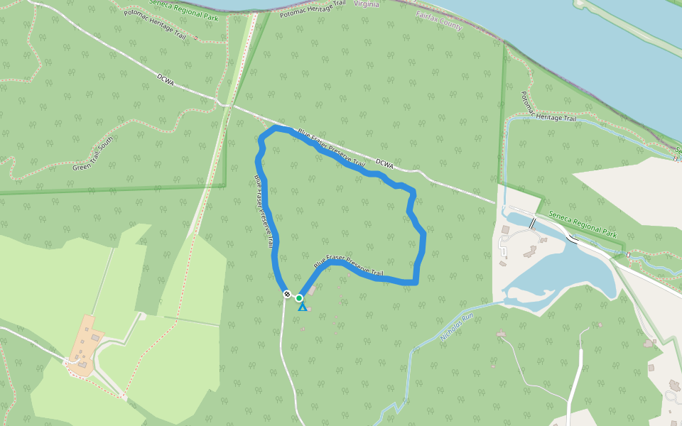 Blue Fraser Preserve Trail walking route map in McLean