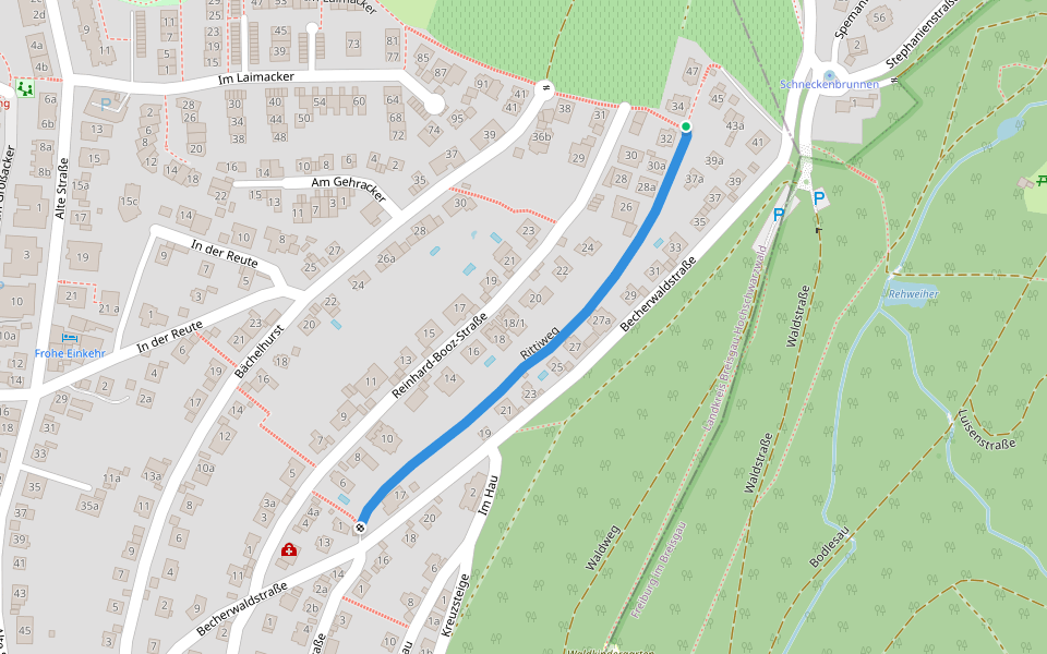 Rittiweg walking route map in Merzhausen