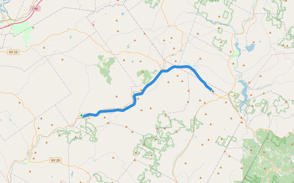 Catskill Scenic Trail walking route map in Bloomville