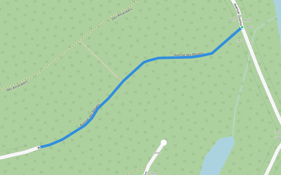 Avenue des Bleuets walking route map in Chertsey