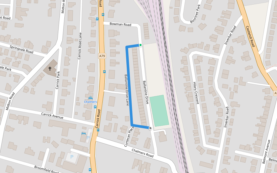 Ballantine Drive Lane Walking And Running Trail Ayr, Scotland Pacer