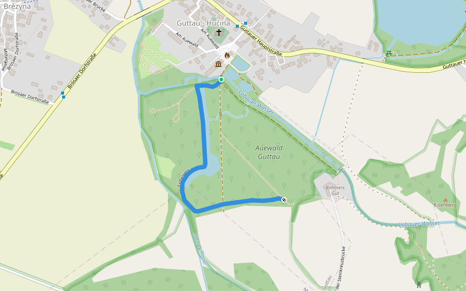 Eichelweg walking route map in Malschwitz