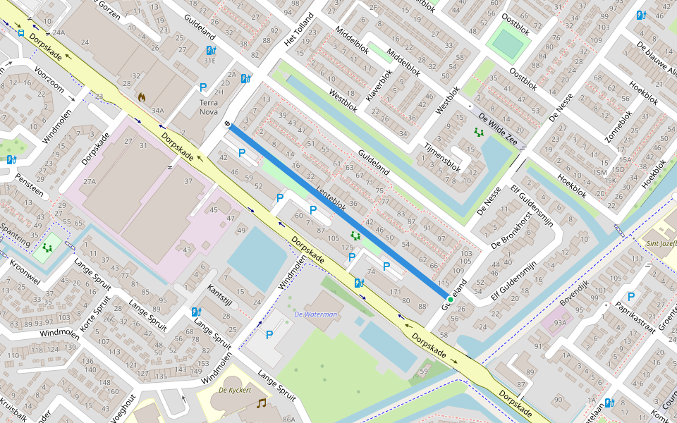Lenteblok walking route map in Wateringen