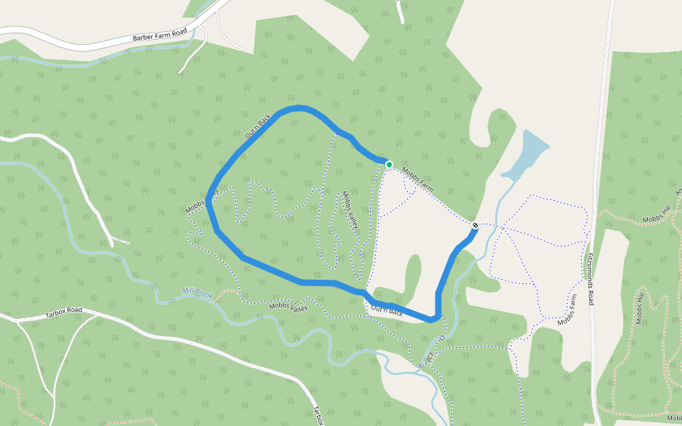 Out'n Back walking route map in Jericho