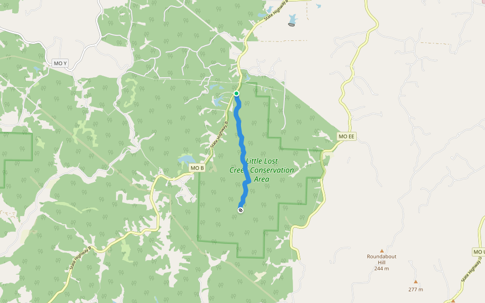 Little Lost Creek Trail walking route map in Warrenton